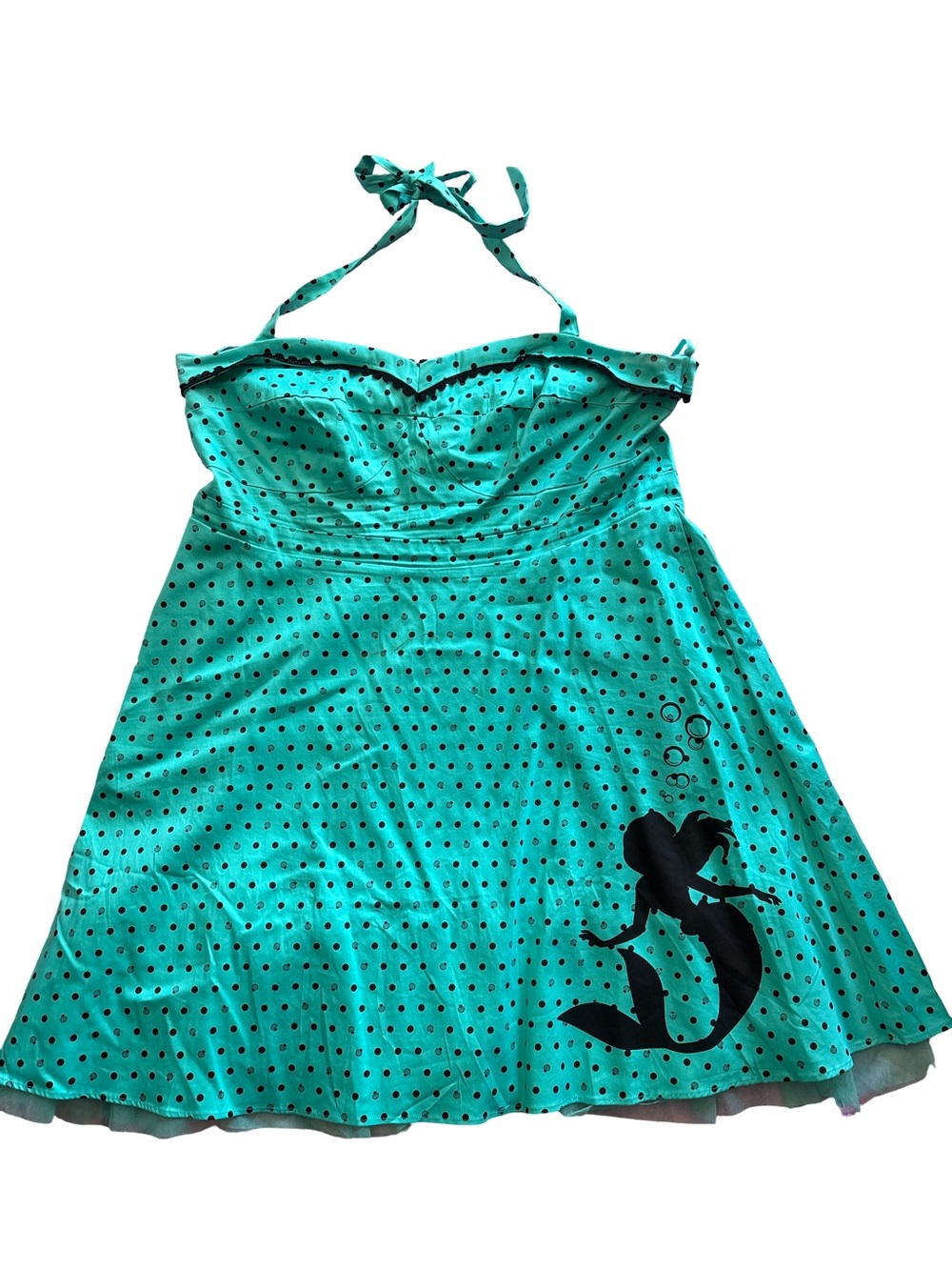 Disney Teal Polka Dot Mermaid Halter Dress